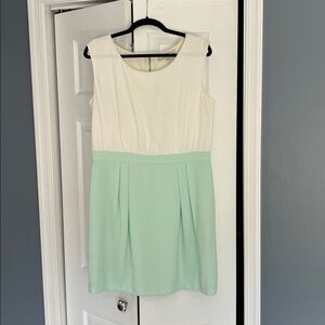LOFT Ivory and Mint Dress